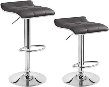 WOLTU Adjustable Bar Stools 2-Pack - Metal Frame, 360° Swivel, Footrest, Faux Leather - Perfect for Bar, Kitchen, Counter, Cafe