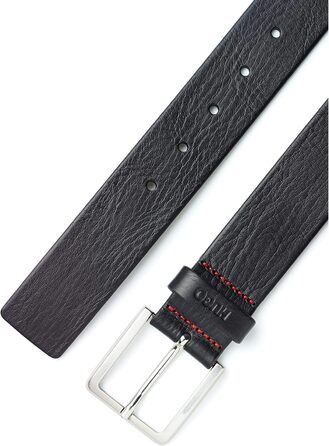 Чоловічий шкіряний ремінь HUGO Gionios з рельєфним оздобленням та металевими деталями, чорний