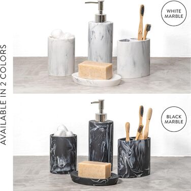 Набір для ванної кімнати ZCCZ: органайзер 4 в 1 (тримач для зубних щіток, дозатор мила, мильниця, стаканчик) – елегантний дизайн 