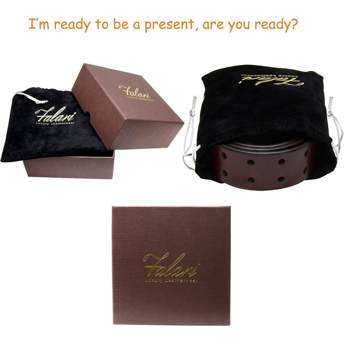 Чоловічий шкіряний ремінь Falari з подвійною пряжкою (9004 & 9024)