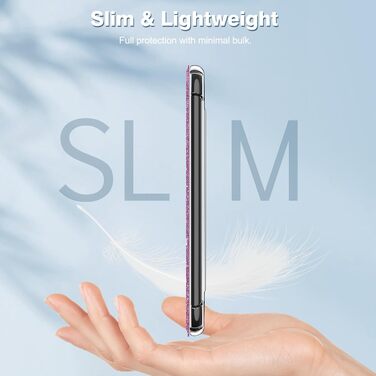 Чохол Fintie для Kindle 6 (11-го покоління) 2024/2022, прозомий, з авто-ввімкненням/вимкненням, для Kindle Basic 2024, фіолетовий з блискітками