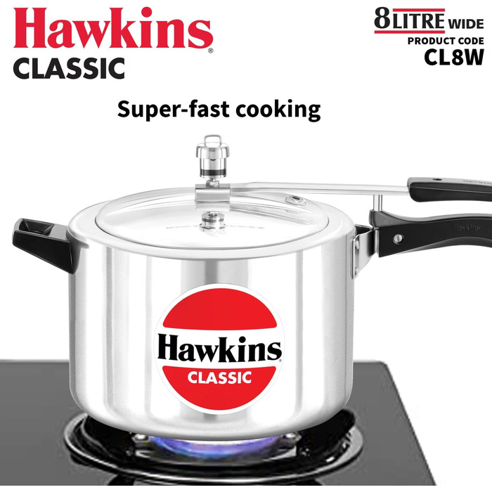 Скороварка Hawkins Classic CL8W, алюміній, 8 л, середня, срібляста