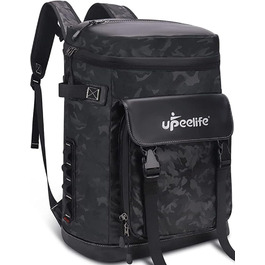 Рюкзак-холодильник Upeelife 30L з підкладкою для пікніка, чорний камуфляж, для кемпінгу та пікніків