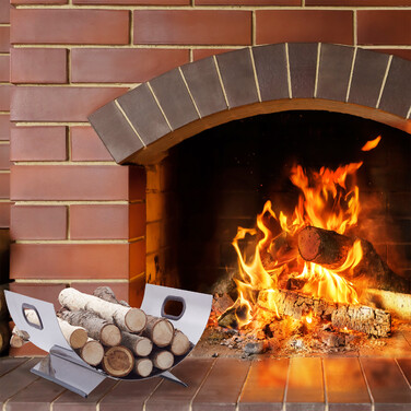 Relaxdays Firewood Basket Stainless Steel