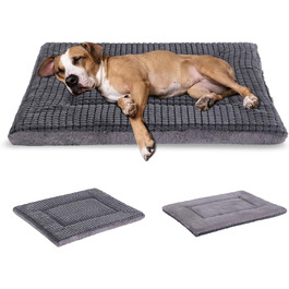BVAGSS Orthopedic Dog Bed, Washable Dog Cushion Fluffy Dog Mat, Reversible Soft and Warm Dog Bed for Small, Medium, Large Dogs XH079 (106x71x4cm, Light Grey)