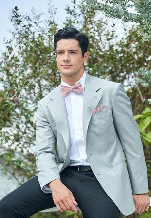 Метелик HISDERN для чоловіків з кишеньковим хустинкою, однотонний, регульований, для смокінгу, весілля, вечірки (E Altrosa 1)