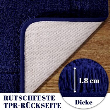 SOANNY Bath Mat Set - 2 Pack Microfiber Bathroom Rugs - Non-Slip & Water Absorbent - 53x86 cm & 50x50 cm - Blue