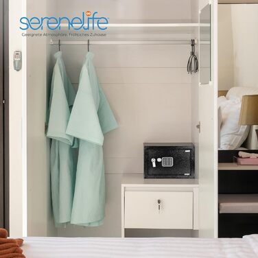 Сейф для дому SereneLife Tresor 6.3L: меблевий, вогнестійкий, цифровий замок, настінний/підлоговий, для грошей, ювелірних виробів та документів