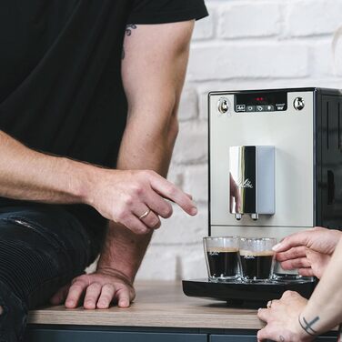 Melitta Solo - Fully Automatic Coffee Machine - 2-Cup Function - Adjustable Coffee Dispenser - Conical Burr Grinder - 3-Level Adjustable Coffee Strength - Limited Edition - Sandy Grey (E950-777) Sandy Grey Single