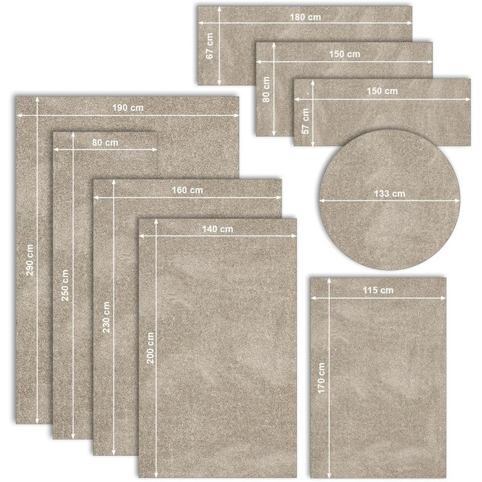 Килим Carpet Studio Maine Бежевий, 140x200 см, короткий ворс, для вітальні та спальні, прямокутний