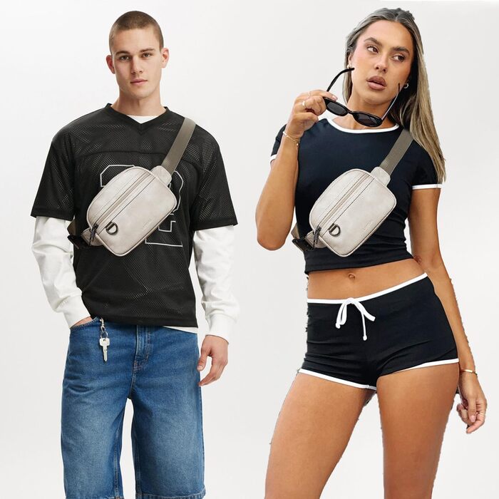 Сумка на пояс для жінок та чоловіків, 2 л, веганська шкіра, коричнева, 8 дюймів, модна, для подорожей, хайкінгу, бігу.