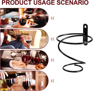 Настінна полиця для вина Happysnow (6 шт.) - органайзер для винних пляшок з металу, з кріпленням