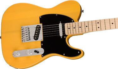 Squier Sonic Telecaster: електрогітара Fender з палісандровим гриф, чорна захисна пластина, колір Butterscotch Blonde, з безкоштовними онлайн-уроками Fender Play