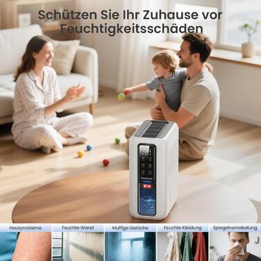 Електричний осушувач повітря NovaLivin з резервуаром 2L та регулюванням вологості | Для ванної, спальні, шафи