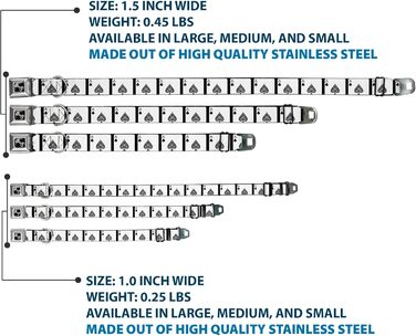 Нашийник для собак з фіксатором Seatbelt Buckle Ace of Spades, ширина 3.8 см, обхват шиї 46-81 см, багатобарвний