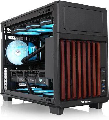Корпус для ПК Thermaltake TR200 WS Micro-ATX/Mini-ITX, підтримка СРО 360мм, 7 вентиляторів 120мм, USB-C, чорний