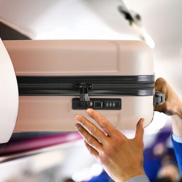 Набір валіз Flight Knight Premium (S, M, L) з ABS-пластику, TSA-замком та USB-портом, 8 коліс-спінерів, колір Секвойя