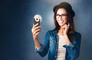 DIGIPOWER 11' кільцева лампа для макіяжу, YouTube, TikTok та Vlogging, регульована висота (58-168 см), 3 режими освітлення, 10 рівнів яскравості, тримач для телефону (iOS/Android), складана