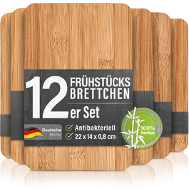 Набір бамбукових підставок для сніданку (6 шт.) - 22x14x0,8 см