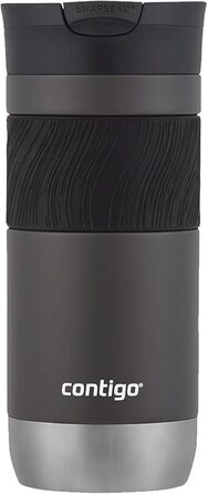 Contigo Byron Snapseal Stainless Steel Travel Mug - Leakproof, Dishwasher Safe Lid, BPA-Free, 590ml - Black