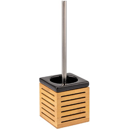 Bremermann WC brush holder, Bamboo, Ceramic, Toilet set, Toilet brush holder (black)