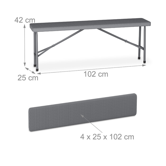 Relaxdays 3-piece folding beer garden set