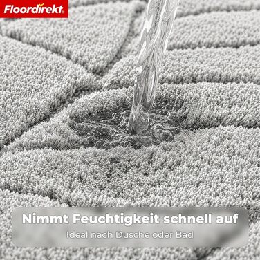 М'який килимок для ванної кімнати Floordirekt Maris, швидкосохнучий з антиковзаючим покриттям, сріблястий, 60 x 120 см