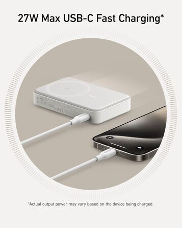 Powerbank Anker MagGo: 10000mAh, Qi2, 15W, MagSafe, USB-C, з дисплеєм та підставкою