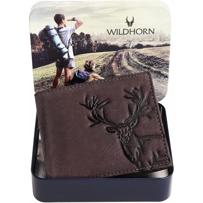 Чоловічий шкіряний гаманець WildHorn Antlers Hunter (темно-коричневий)
