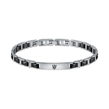 Браслет чоловічий Maserati Jewels JM420ATI06, сталь, кераміка, PVD покриття, 22 см, чорний