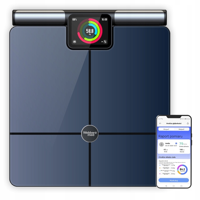 Розумні ваги для ванної кімнати Webber PRO+ Siena PS636C з WiFi