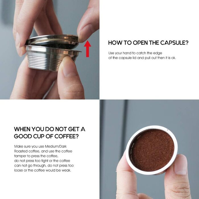 Cafilas Refillable Lavazza A Modo Mio Coffee Capsule made of Stainless Steel for Refilling, Refill Capsule, compatible with Lavazza A Modo Mio (Coffee Capsule + Coffee Tamper)
