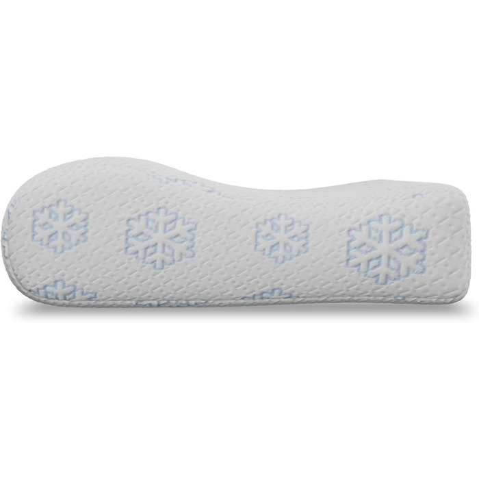 MARPUR Sleep Pillow, Neck Support Pillow, Orthopedic PURTEX Ice, Filling: Foam, H3 firmness in White with Snowflakes, Head Pillow Inc. Cover, Washable with Cooling Effect, 50x35x12/7 cm