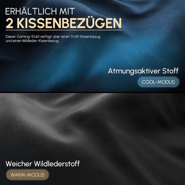 Dowinx Геймінговий крісло, дихаючий офісний стілець з високоякісного матеріалу, ергономічний PC стілець з 4D підлокітниками, регульований та поворотний геймінговий стілець з підніжкою, блакитний