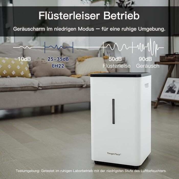 Зволожувач повітря 6L Top Fill, зволожувач повітря методом випаровування, 1000 мл/год, автовимкнення, білий (EH22)