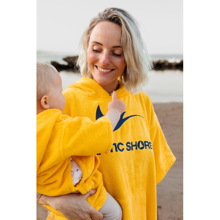 Пончо для серфінгу ATLANTIC SHORE з капюшоном, 100% бавовна, унісекс, для дорослих