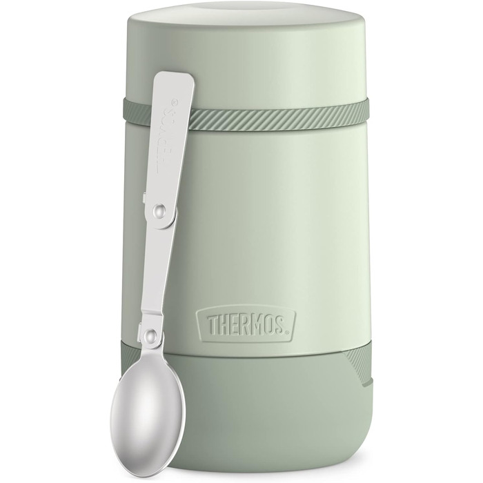 GUARDIAN FOOD JAR 0.50 l, matcha green. Food container for 500 ml, green, stainless steel, with spoon, bonus bowl for muesli, toppings, absolutely leak-proof, leak-proof 500 ml with spoon Matcha Green Mat.