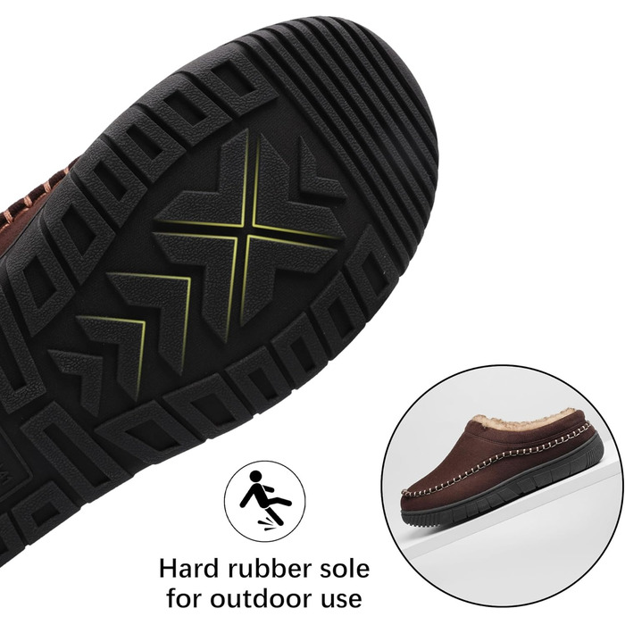 Чоловічі тапочки MIXIN для дому та вулиці з піною пам'яті, теплі, пухнасті, зручні, антиковзаючі мокасини, EU41-47 (43 EU), Колір: Коричневий