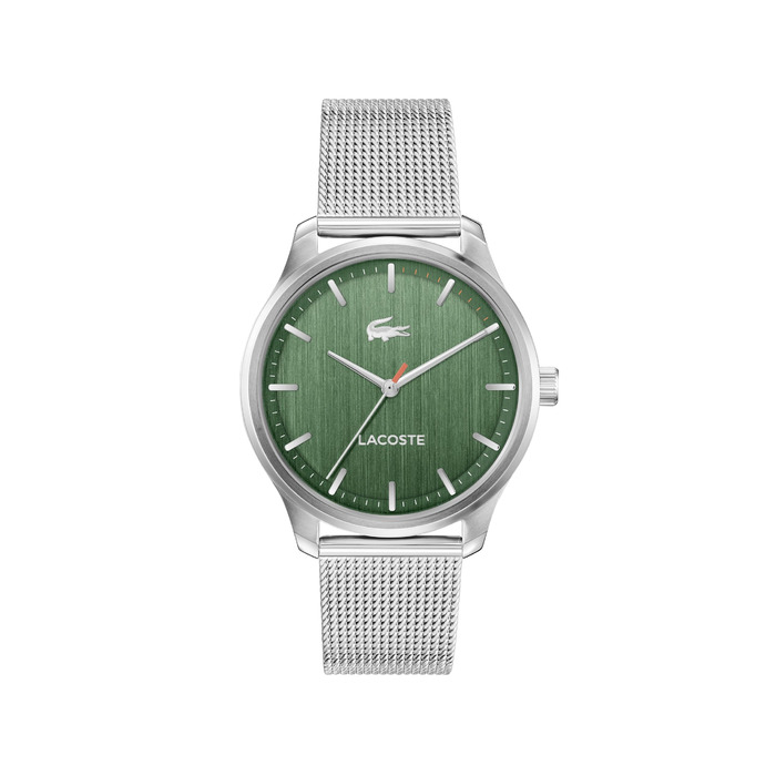 Годинник Lacoste Lisbon чоловічий кварцовий з браслетом з нержавіючої сталі (срібний, сітчастий/ланцюговий/шкіряний)