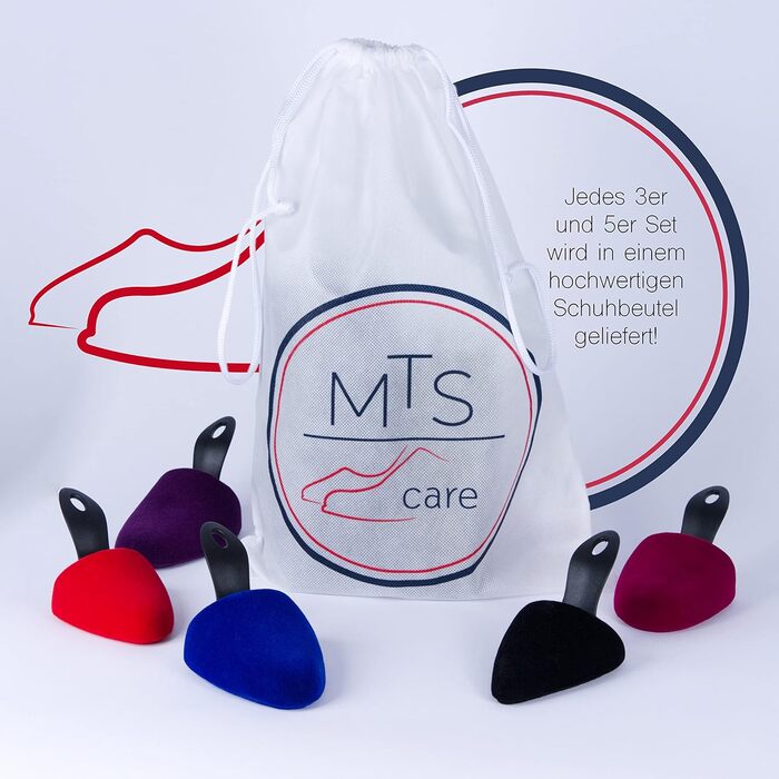 MTS care LISA Basic Velours Pumps Size 36-38 - Foam Shoe Stretcher for Women, 5 Pair Set - Shoe Stretcher Keeps Shoes in Shape - Perfect Fit & Freshness