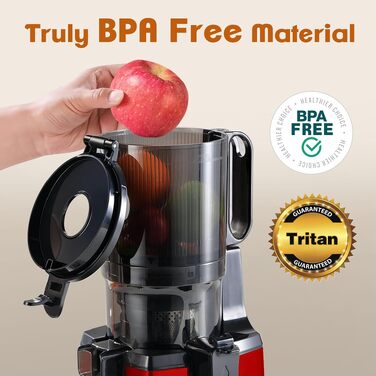 Шнекова соковижималка Fretta Slow Juicer для овочів та фруктів, чорна (колір: вино)