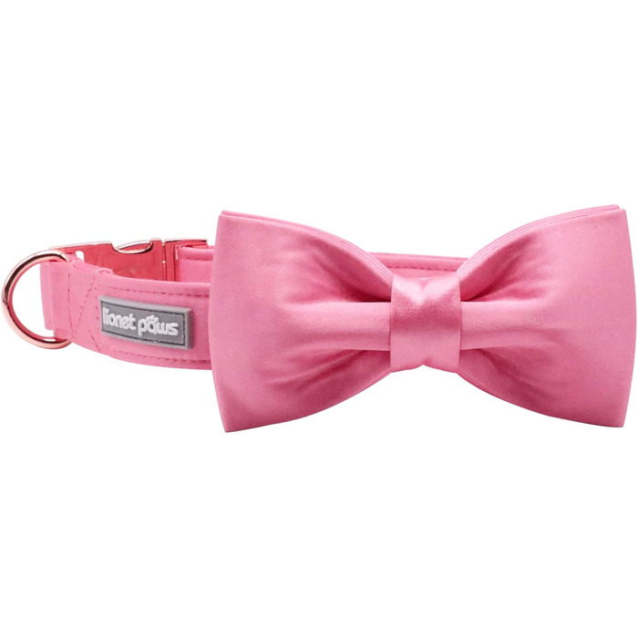 Нашийник для собак Lionet Paws з метеликом - зручний шовковий нашийник зеленого кольору для маленьких собак, знімний метелик, розмір 25-40 см (S, 1 шт., персиковий)
