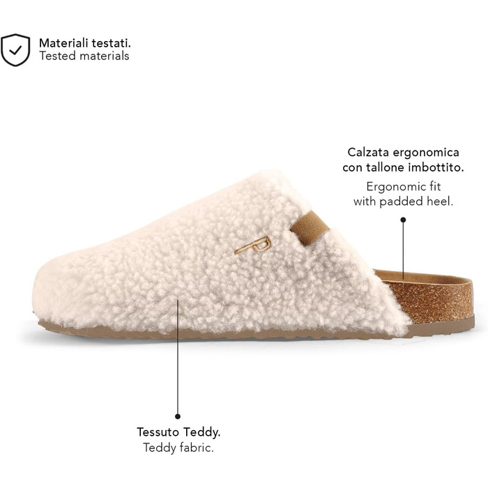 Тапочки жіночі Perletti Winter з штучного хутра, теплі, з антиковзкою підошвою, розмір 40 EU, білі