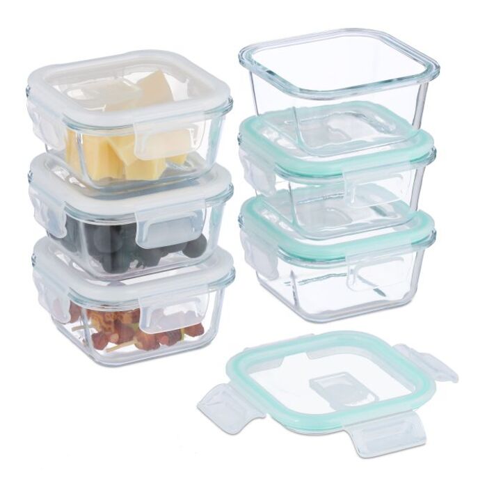 Relaxdays Glass Containers with Lids Set