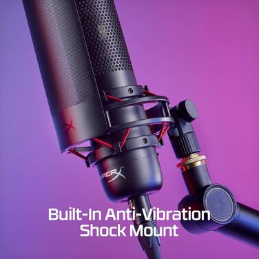 Мікрофон HyperX HMIQ1S-XX-RG/G – RGB, USB, конденсаторний, для PC, PS4, Mac, стійкий до вібрацій, з поп-фільтром, для геймінгу, стрімінгу, подкастів, Twitch, YouTube, Discord