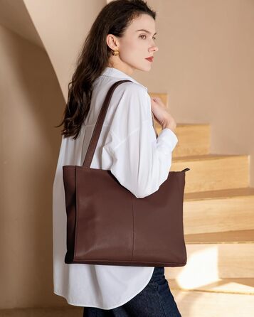 Сумка жіноча шкіряна befen Shopper A-кава з відділенням для ноутбука 14