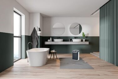 Електричний обігрівач Rowenta Instant Comfort Aqua SO6510F2: тихий, 1200-2400W, 2 режими, для ванної кімнати, сірий