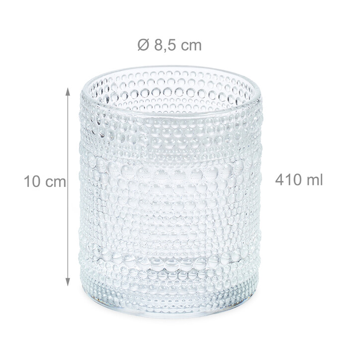 Relaxdays Set of 4 Droplet-Shaped Drinking Glasses