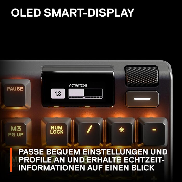 SteelSeries Apex Pro HyperMagnetic - Ігрова клавіатура з OLED-дисплеєм та RGB підсвічуванням (QWERTZ)