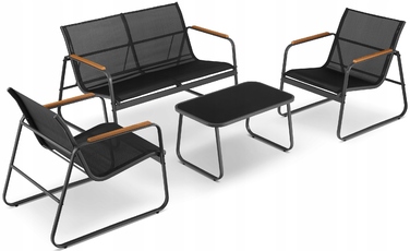 Комплект садових меблів зі сталі GRÖNER Outdoor ThinKING, чорний, 4 предмети